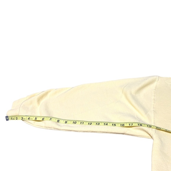 Jerzees Vintage Cardinal Embroidered Sweatshirt Large Yellow Cozy Cottagecore - Picture 9 of 10